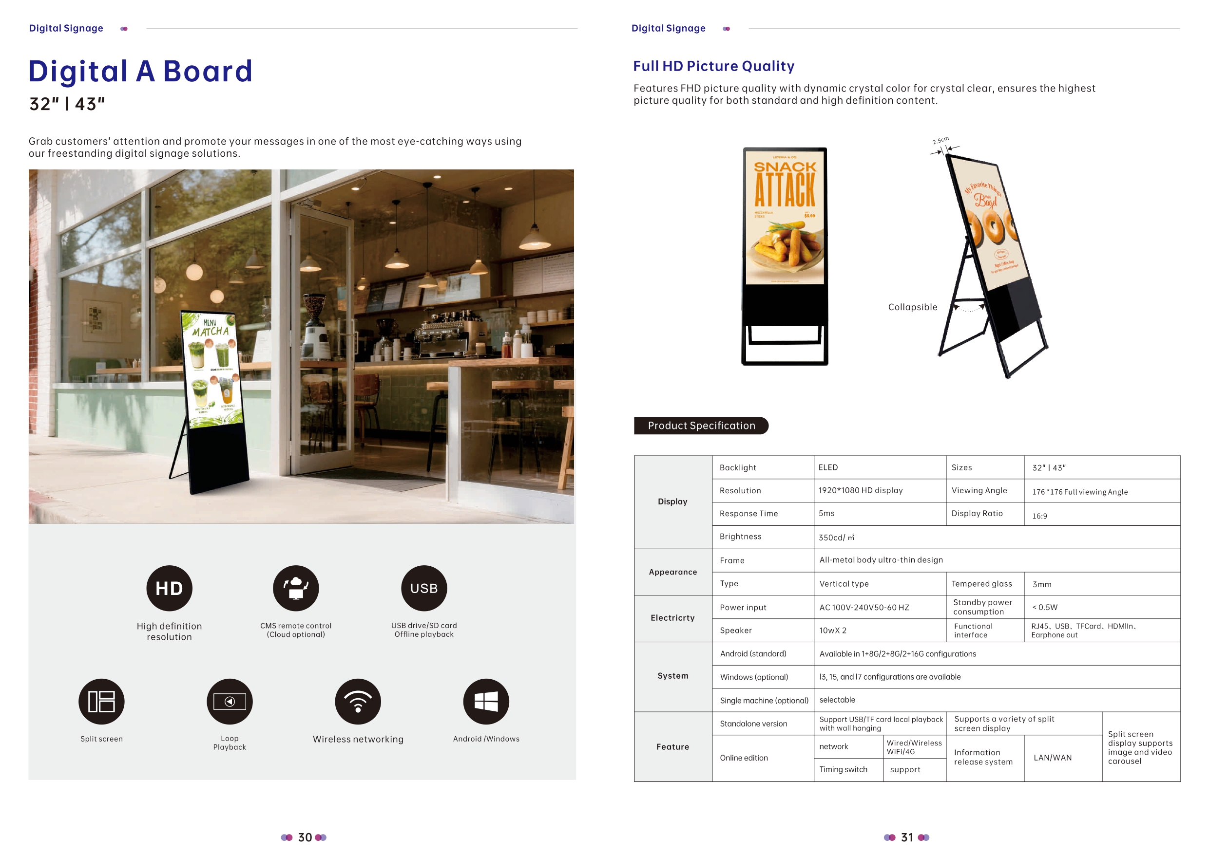 Digital A Board brochure page
