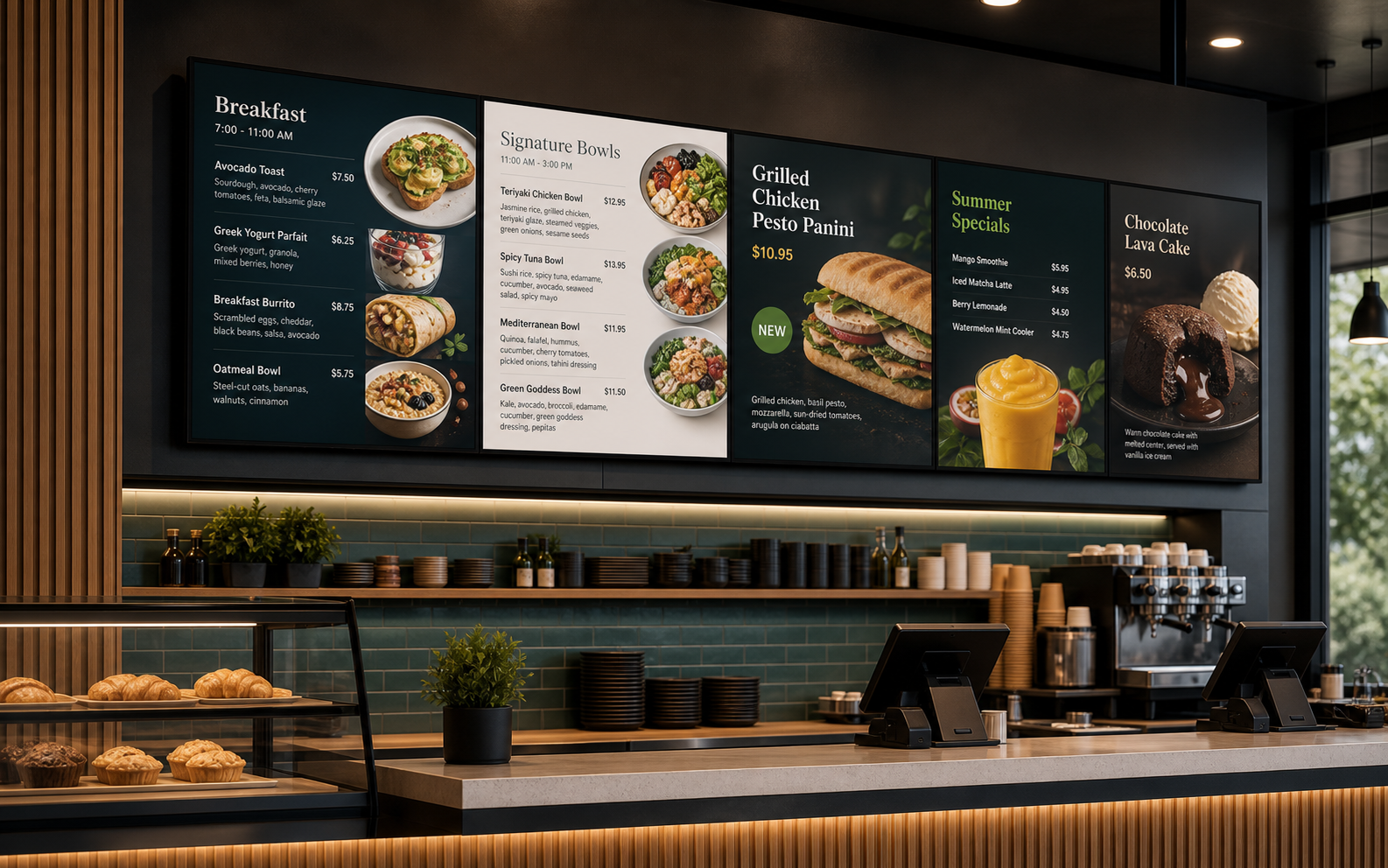 Restaurant menu boards AI concept