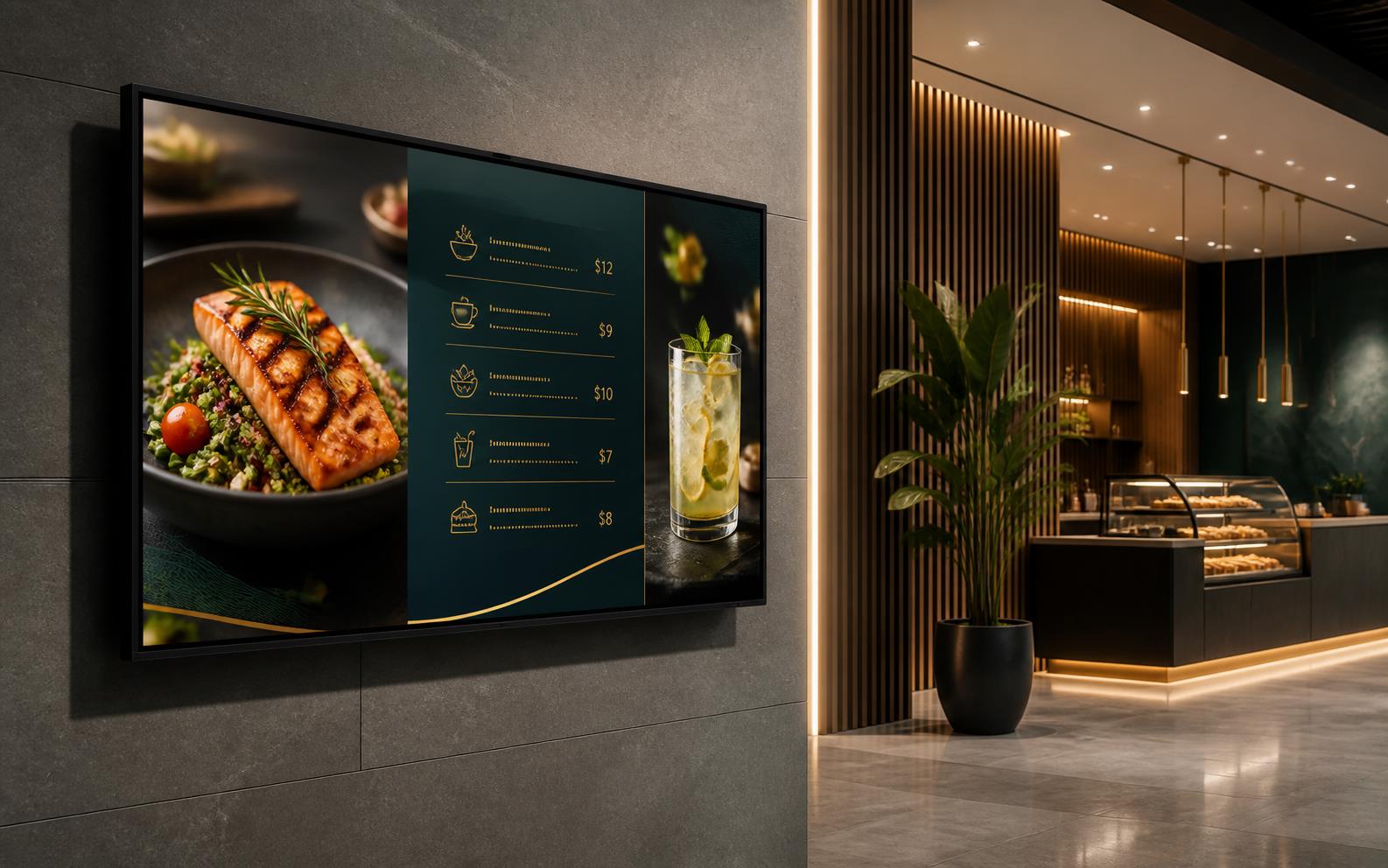 Digital signage lineup for retail and hospitality